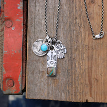 Load image into Gallery viewer, Royston Ribbon turquoise Bar Pendant + Thunderbird Reworked Necklace