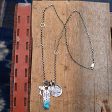 Load image into Gallery viewer, VINTAGE Snoopy with Sierra Bella turquoise Bar Pendant Reworked Necklace