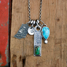 Load image into Gallery viewer, VINTAGE 70s Indiana State pendant Reworked Necklace
