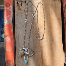 Load image into Gallery viewer, Royston Ribbon Turquoise Pendant + Sierra Bella Feather Reworked Necklace