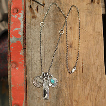 Load image into Gallery viewer, White Buffalo Bar Pendant + Sierra Bella Turquoise Thunderbird Reworked Necklace