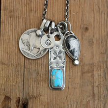 Load image into Gallery viewer, Sierra Bella turquoise Bar Pendant + White Buffalo Pendant Reworked Necklace