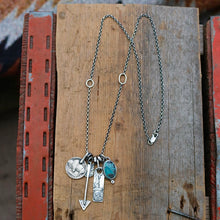 Load image into Gallery viewer, Apache Nugget turquoise Pendant + Buffalo Nickel Reworked Necklace