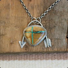 Load image into Gallery viewer, Royston Turquoise Arrow Pendant Necklace