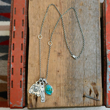 Load image into Gallery viewer, Sonoran Mountain turquoise Pendant + Thunderbird Pendant Reworked Necklace