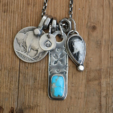 Load image into Gallery viewer, Sierra Bella turquoise Bar Pendant + White Buffalo Pendant Reworked Necklace