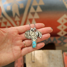 Load image into Gallery viewer, Sierra Bella turquoise Bar Pendant + White Buffalo Naja Pendant Reworked Necklace
