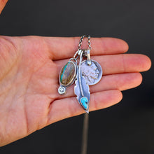 Load image into Gallery viewer, Royston Turquoise Pendant + Sierra Bella Feather Pendant Reworked Necklace
