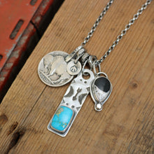 Load image into Gallery viewer, Sierra Bella turquoise Bar Pendant + White Buffalo Pendant Reworked Necklace