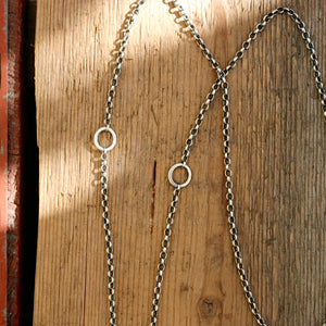 Kingman turquoise Nickel + Thunderbird Reworked Necklace