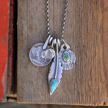 Load image into Gallery viewer, Sonoran Mountain turquoise Thunderbird + Feather Reworked Necklace