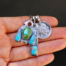 Load image into Gallery viewer, Sonoran Mountain + Sierra Bella Turquoise Thunderbird + Bar Pendant Reworked Necklace