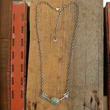 Load image into Gallery viewer, Sterling Silver + Carico Lake Turquoise Arrow Necklace
