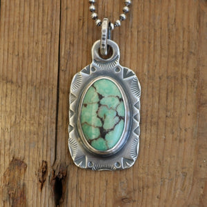 Damele Turquoise Dog Tag Necklace