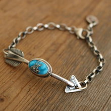 Load image into Gallery viewer, Sterling silver Arrow + Sierra Bella Turquoise Bracelet