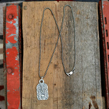 Load image into Gallery viewer, Sterling Silver Arrow + Skull Dog Tag Necklace