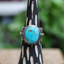 Load image into Gallery viewer, Emerald Valley Turquoise + Sterling Ring - UK O / US 7