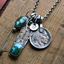 Load image into Gallery viewer, Kingman turquoise Bar Pendant + Pendant Reworked Necklace