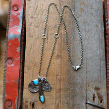 Load image into Gallery viewer, Blue Bird turquoise Feather Pendant + Thunderbird Reworked Necklace