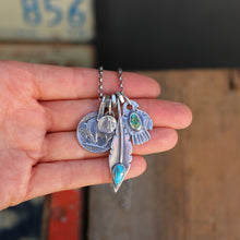 Load image into Gallery viewer, Sonoran Mountain turquoise Thunderbird + Feather Reworked Necklace