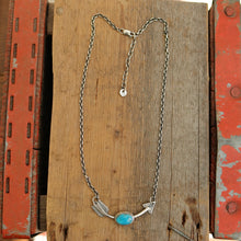 Load image into Gallery viewer, Sterling Silver + Nacozari Turquoise Arrow Necklace