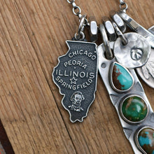 Load image into Gallery viewer, VINTAGE 70s ILLINOIS State Pendant Reworked Necklace
