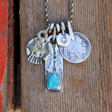 Load image into Gallery viewer, Sierra Bella turquoise Bar Pendant + Thunderbird Reworked Necklace