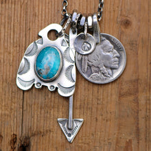 Load image into Gallery viewer, Sierra Bella Turquoise Thunderbird + Arrow Pendant Reworked Necklace