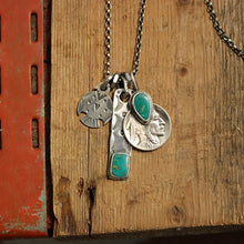 Load image into Gallery viewer, Royston turquoise  + 1920 Nickel Reworked Necklace