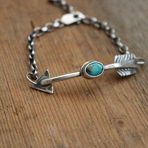 Sterling silver Arrow + Pilot Mountain Bracelet