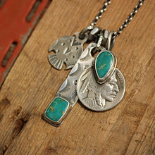 Load image into Gallery viewer, Royston turquoise  + 1920 Nickel Reworked Necklace