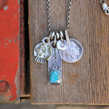 Load image into Gallery viewer, Sierra Bella turquoise Bar Pendant + Thunderbird Reworked Necklace