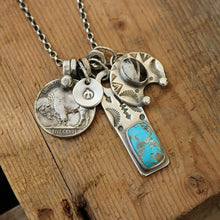 Load image into Gallery viewer, Sierra Bella turquoise Bar Pendant + White Buffalo Naja Pendant Reworked Necklace