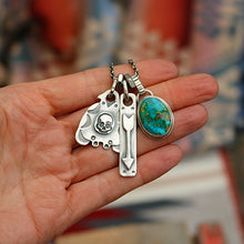 Load image into Gallery viewer, Sonoran Mountain turquoise Pendant + Thunderbird Pendant Reworked Necklace