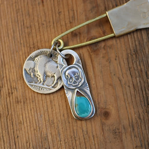Pilot Mountain Turquoise Arrow head Pendant Pin E8