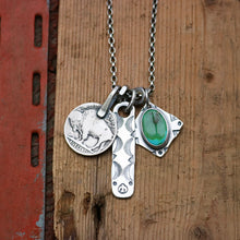 Load image into Gallery viewer, Sonoran Mountain turquoise Pendant + Bar Pendant Reworked Necklace