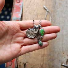 Load image into Gallery viewer, Sonoran Mountain turquoise Feather + Pendant Reworked Necklace