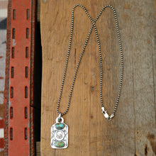 Load image into Gallery viewer, Pilot Mountain turquoise + Sterling Silver Skull Dog Tag Necklace