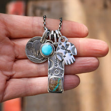 Load image into Gallery viewer, Royston Ribbon turquoise Bar Pendant + Thunderbird Reworked Necklace