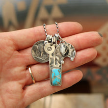 Load image into Gallery viewer, Sierra Bella turquoise Bar Pendant + White Buffalo Naja Pendant Reworked Necklace
