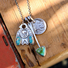 Load image into Gallery viewer, Sierra Bella Turquoise Thunderbird + Sonoran Mountain turquoise Arrow Pendant Reworked Necklace