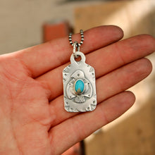 Load image into Gallery viewer, Thunderbird + Nacozari Turquoise Dog Tag Necklace