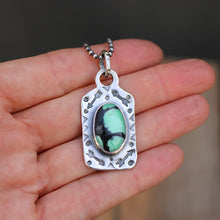 Load image into Gallery viewer, Rose Emerald Variscite Sterling Silver Dog Tag Necklace