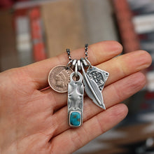 Load image into Gallery viewer, Bandits Mine turquoise bar pendant + thunderbird Reworked Necklace