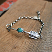 Load image into Gallery viewer, Sterling silver Arrow + Pilot Mountain Bracelet