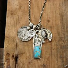 Load image into Gallery viewer, Sierra Bella turquoise Bar Pendant + White Buffalo Naja Pendant Reworked Necklace
