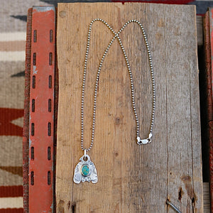 Sterling Silver Thunderbird with Bandits Mine turquoise pendant Necklace