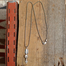 Load image into Gallery viewer, Sterling Silver Skull + Arrow Necklace