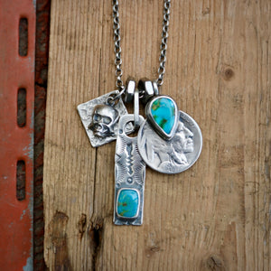 Sonoran Mountain turquoise  + 1920 Nickel Reworked Necklace
