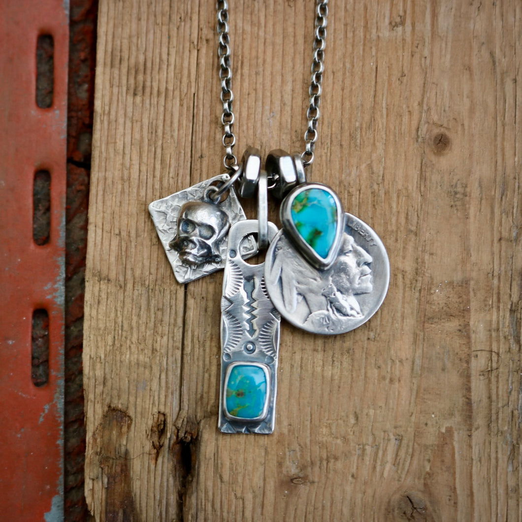 Sonoran Mountain turquoise  + 1920 Nickel Reworked Necklace